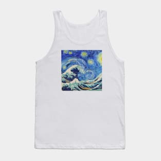 The Great Wave x Starry Night - Hokusai x Van Gogh Tank Top